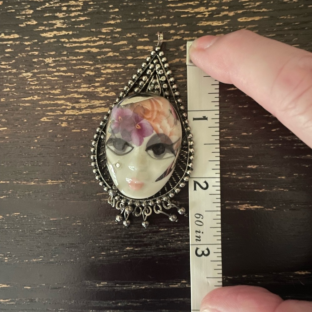 Vintage Silver and Purple Pendant - Picture 3 of 3
